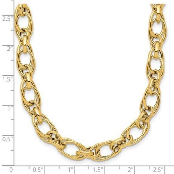 Leslie's 14K Polished Fancy Oval Link Necklace - Picture 5 of 5